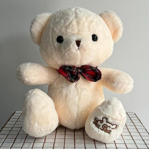 Мишка с бантиком клетчатым