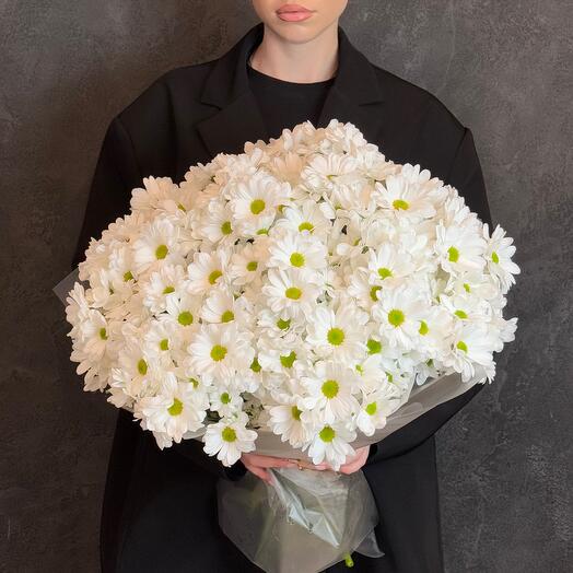 Bouquet of Bacardi white chrysanthemums, 21 pieces Florentika