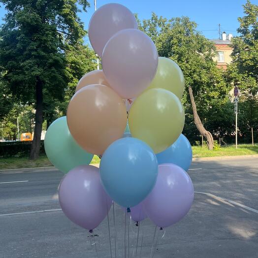 Набор шаров с гелием  626 - в потолок 15 шт ( аэродизайн )
