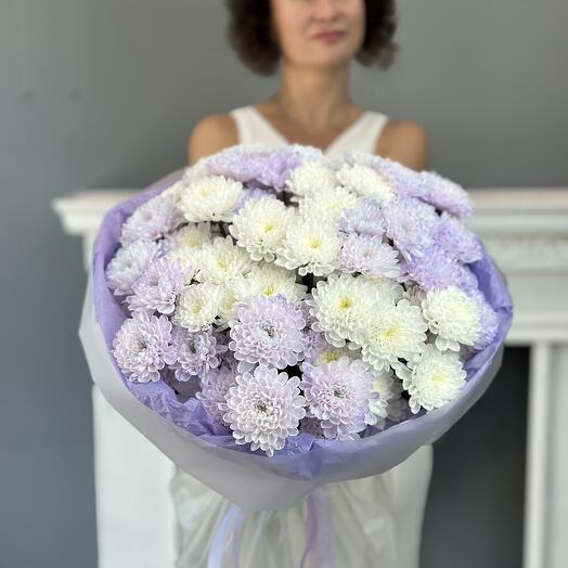 Воздушные лавандовые хризантемы 💜 нежный букет