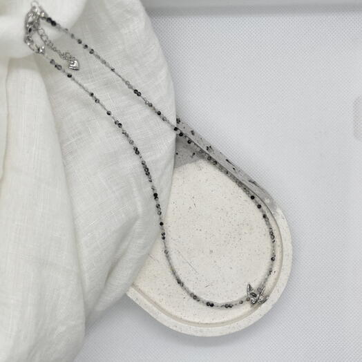 Чокер из натурального рутилового кварца с подвеской птицей