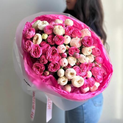 Букет "15 кустовых роз микс"