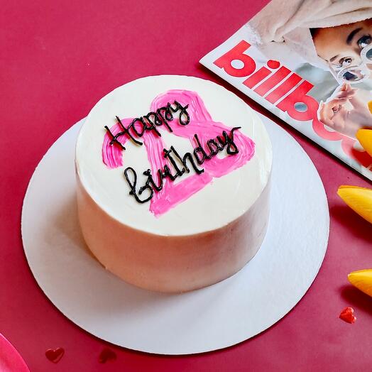 Торт Happy birthday 1 кг на день рождения с цифрой и надписью