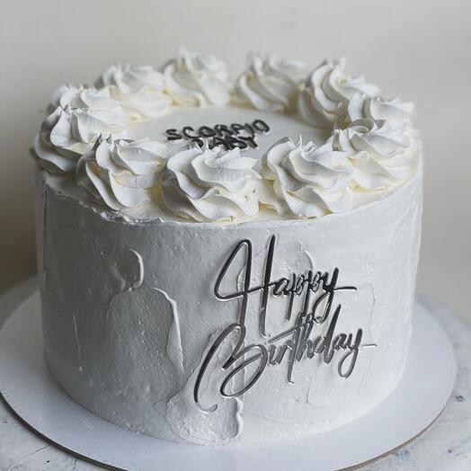 Торт happy birthday минимализм