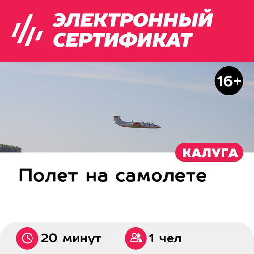 Подарочный сертификат Полет на реактивном самолете Л-29 позади пилота, 20 минут (Орешково)