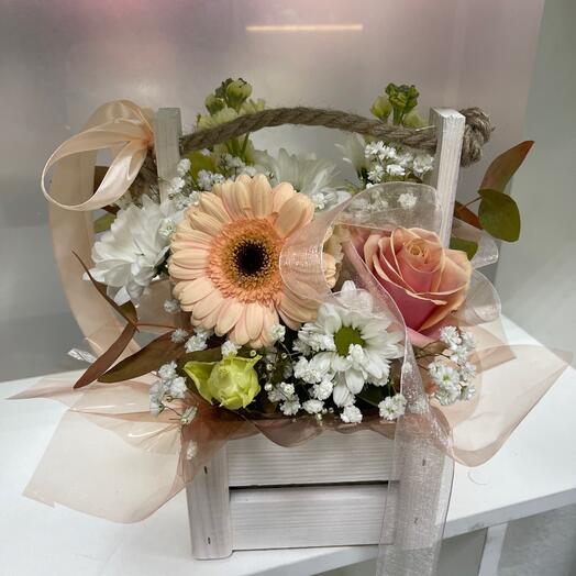 Композиция в деревянном ящике Осенняя