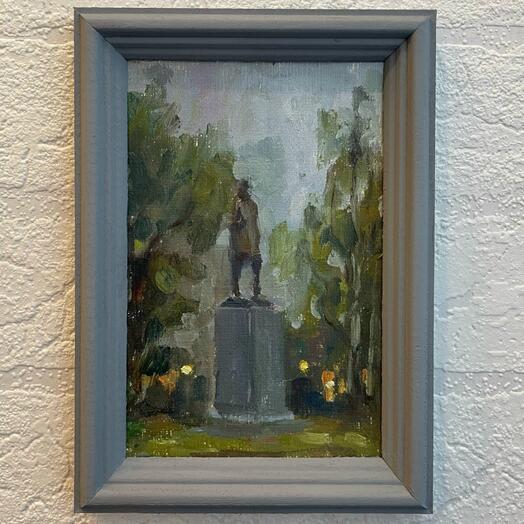 Картина маслом в раме "Некрасов"