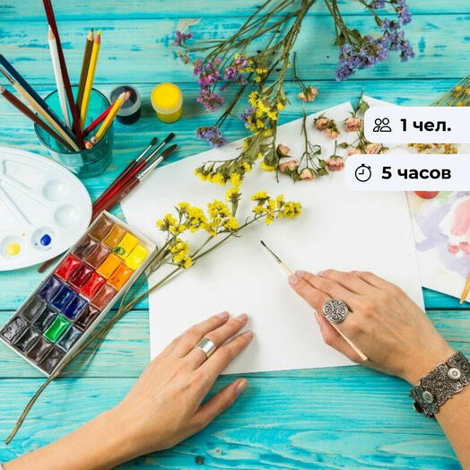 Ботаническая иллюстрация. Панно с растительной фреской