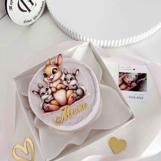 Бенто тортик Классический бисквит с клубникой и вишней для Мамули♥️