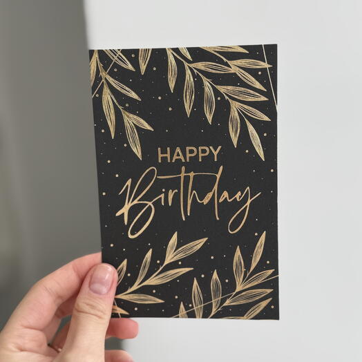 Открытка «HAPPY BIRTHDAY» black