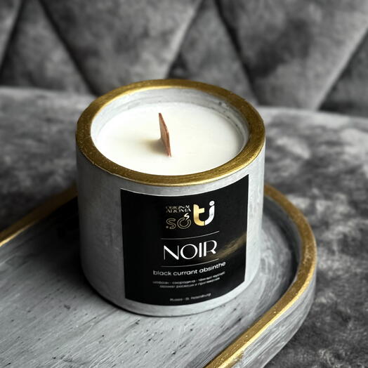 Свеча ароматическая LUXE NOIR с деревянным фитилем