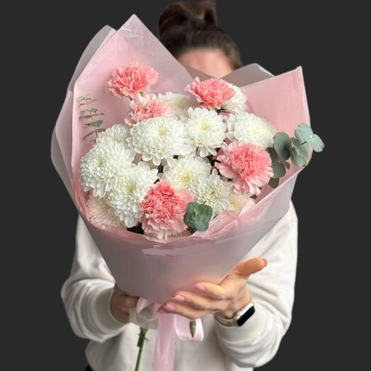 Букет цветов для любимой 🌸/ нежные диантусы с хризантемой