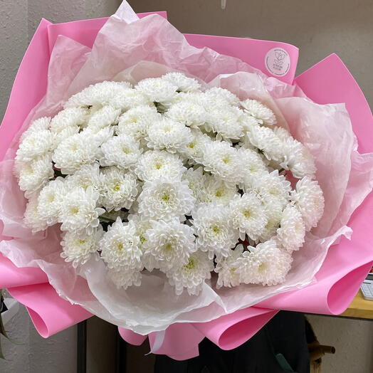 Объемный букет белых хризантем🌸