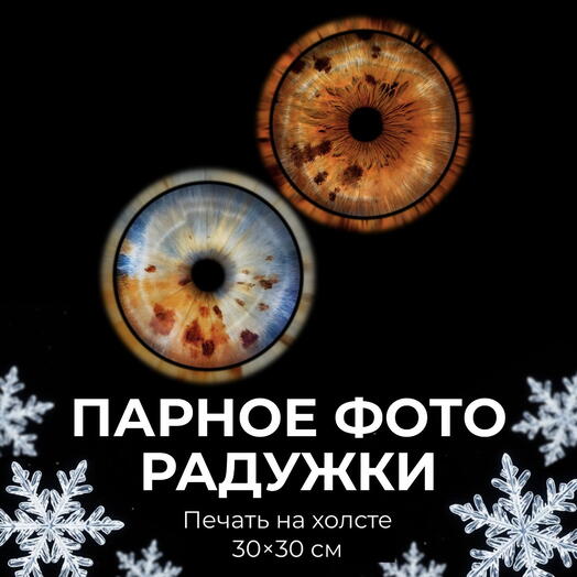 Paired iris photo + canvas 30*30 cm