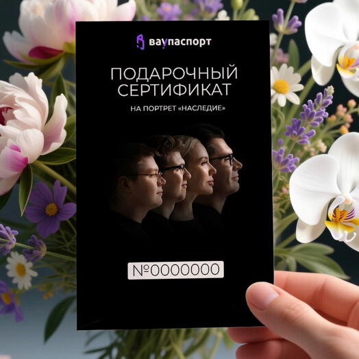 Портрет«Наследие» для 4 человек в кадре + настольный акрил 15х20 см