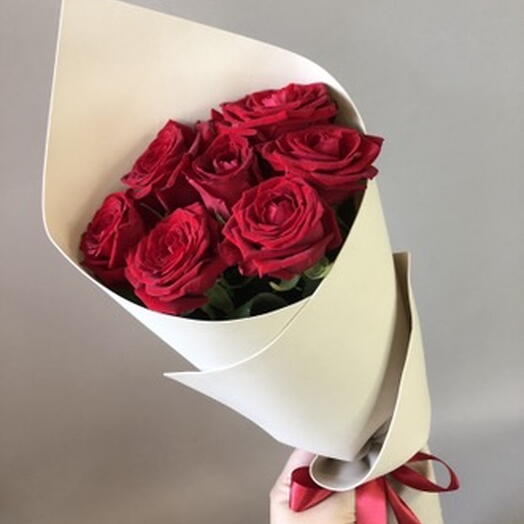 Роза красная 7 шт