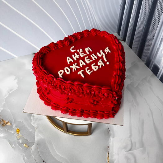 Торт Сердце в стиле ламбет