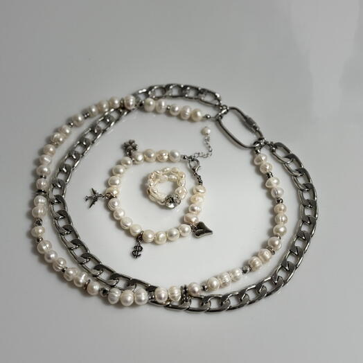 Колье трансформер с жемчугом