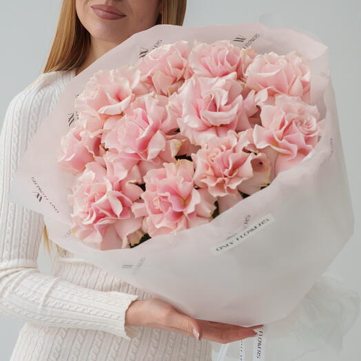Букет из 11 французских роз Pink Mondial