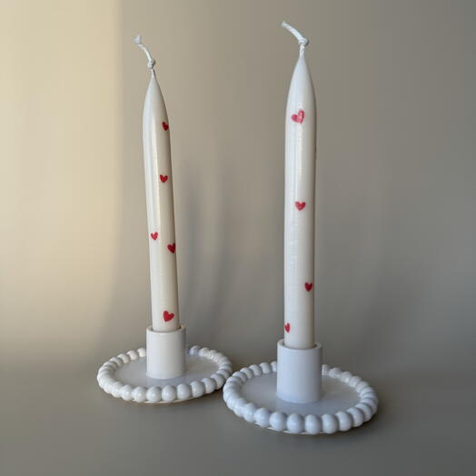 «Тепло весны» столовые свечи + подсвечники