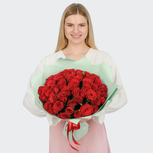 Букет из 51 розы Валентинка 40 см