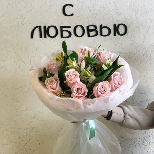 Роза + Альстромерия