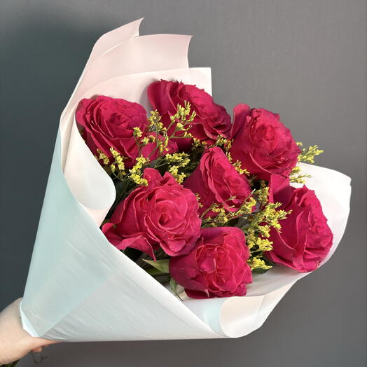 Букет с розой и Лимониумом