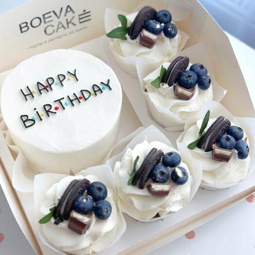 Набор Бенто с капкейками happy birthday