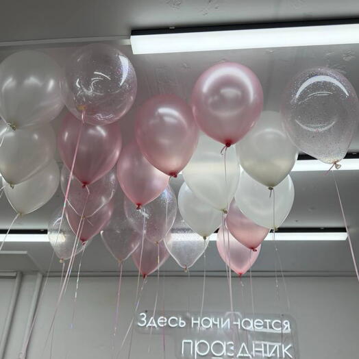 Шары под потолок на День Рождения девушки