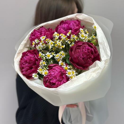 Буки из пионов (5шт)