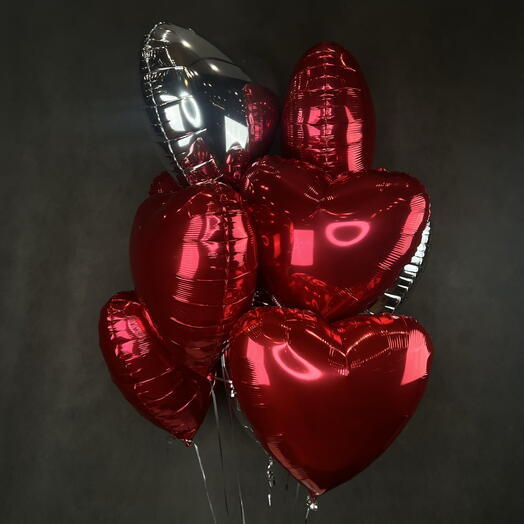 Шары сердца микс-9шт 🎈🫶🏻