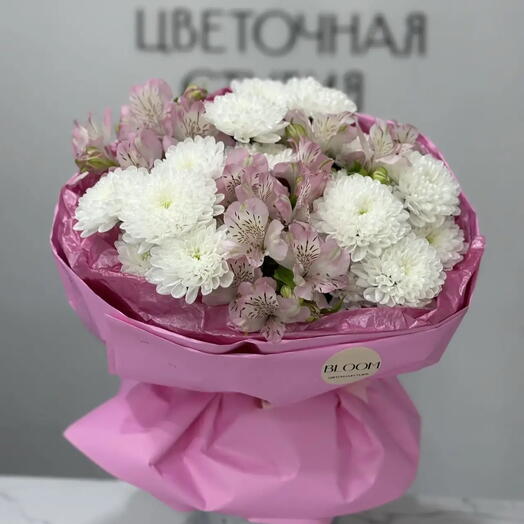 🩷Сборный букет хризантема и альстомерия