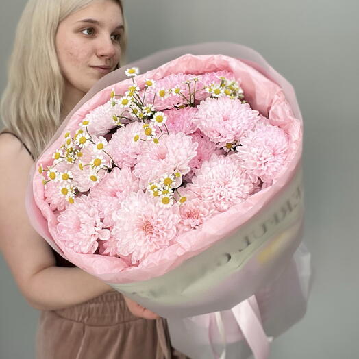 Букет из хризантем и танацетума 💕