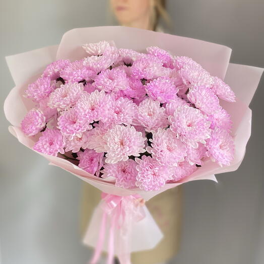 Букет розовых хризантем 🌸