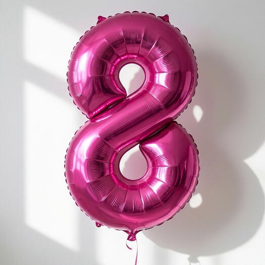 Фольгированная цифра «8» фуксия, 102 см
