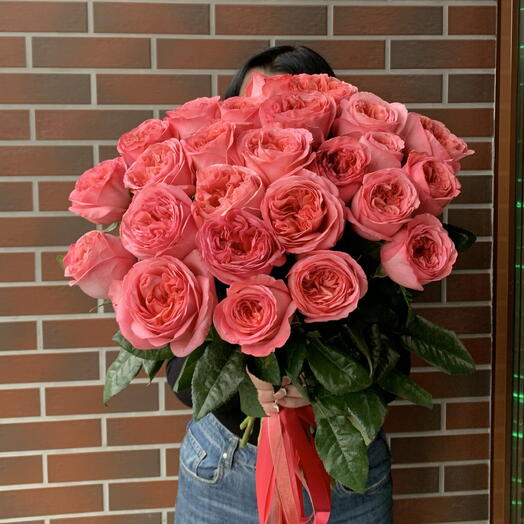 Букет из 25 пионовидных роз Pink Expression