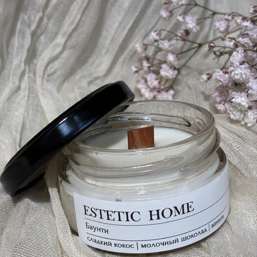 Аромасвеча ручной работы ESTETIC HOME Баунти