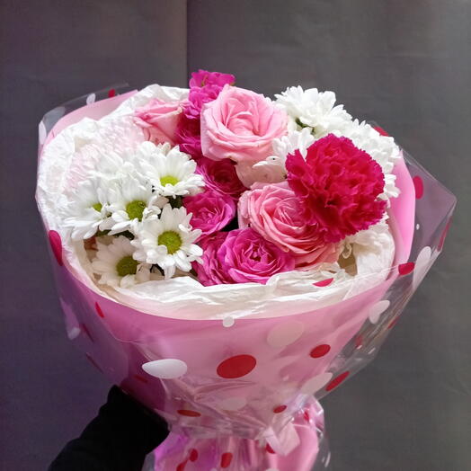 Букет с розовыми розами 🌹