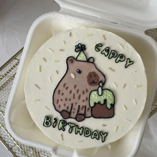 Торт бенто с капибарой capy birthday на день рождения