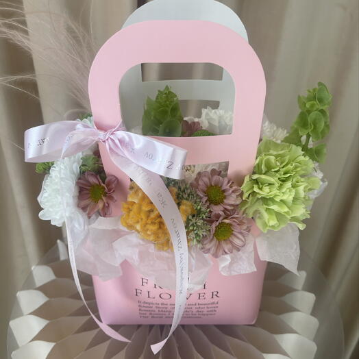 Сумочка с хризантемой и диантусом 🌸