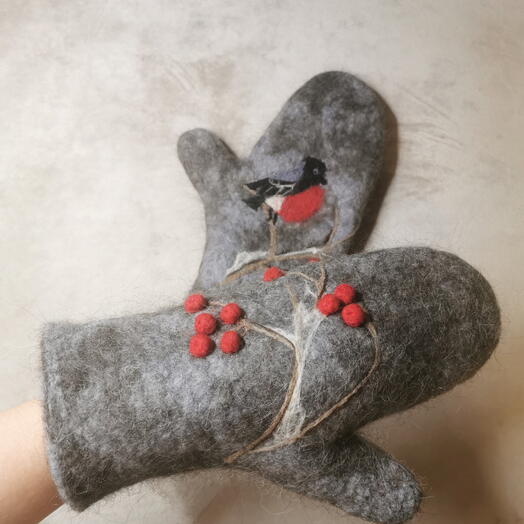 Варежки из войлока