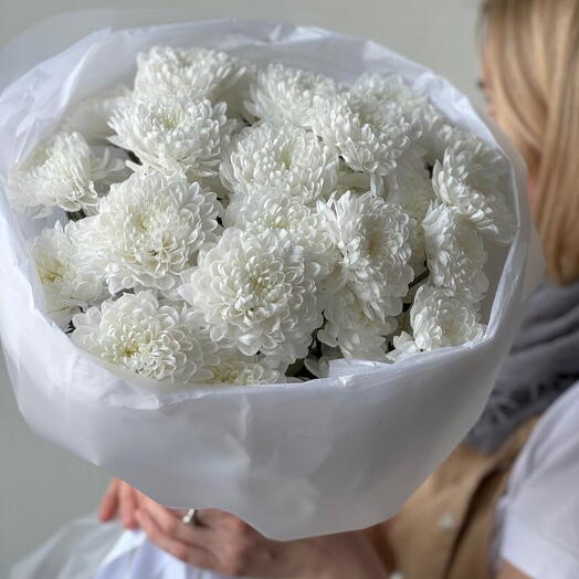 Хризантемы кустовые 5 белоснежные 🕊️