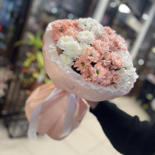 Нежный букет из хризантем 🌸