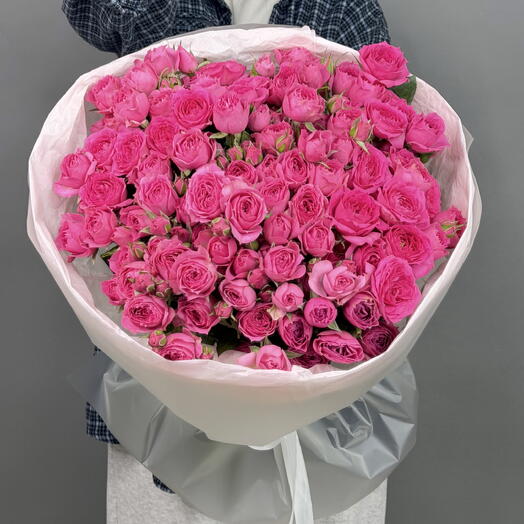 Малиновые кустовые розы💗
