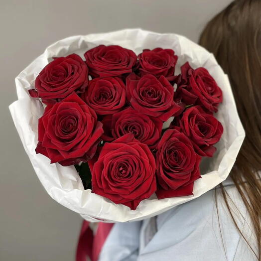 Букет из 11 бордовых роз  807