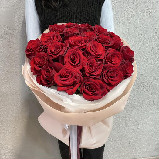 Букет из 25 красных эквадорских роз 🌹
