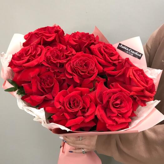 Ажурные красные розы французские 11 шт