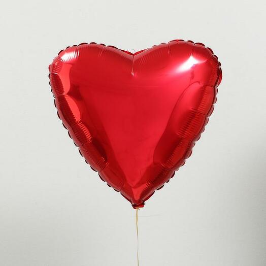 Globo de helio, papel de aluminio "Corazón" / rojo