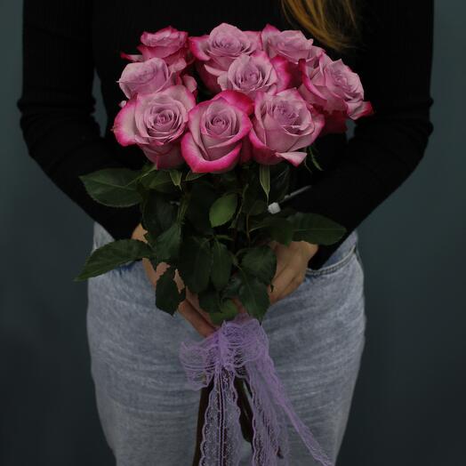 "9 purple roses"