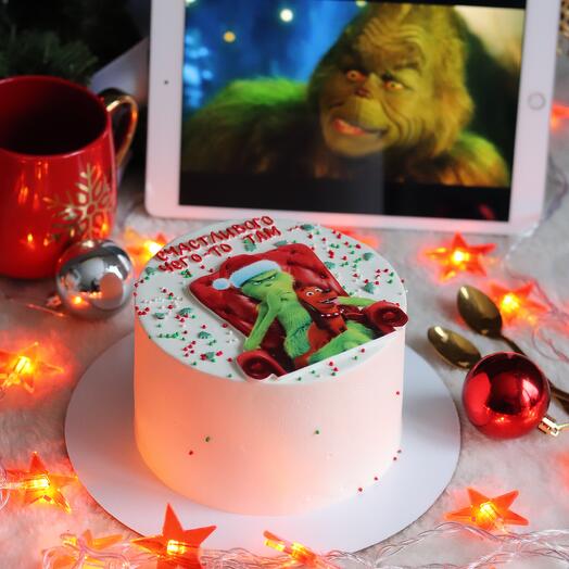 Новогодний торт на 1 кг "Гринч"
